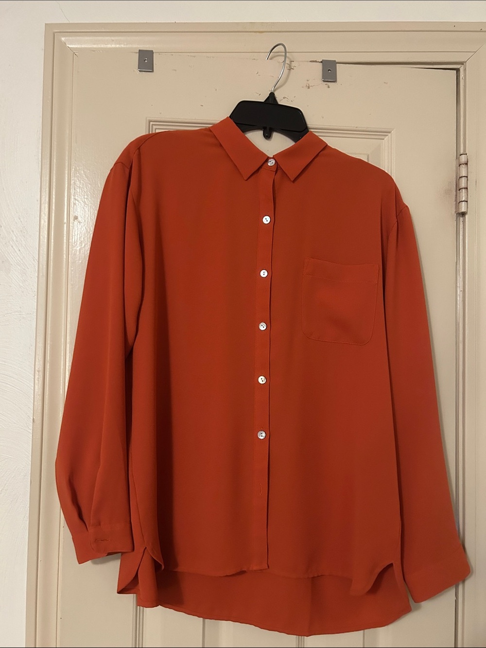 J. Jill Rust Orange Button-Up Blouse
